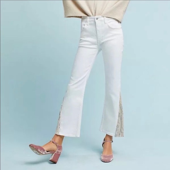 Anthropologie Denim - ANTHROPOLOGIE High Rise Sequin Flared Jeans 29 New